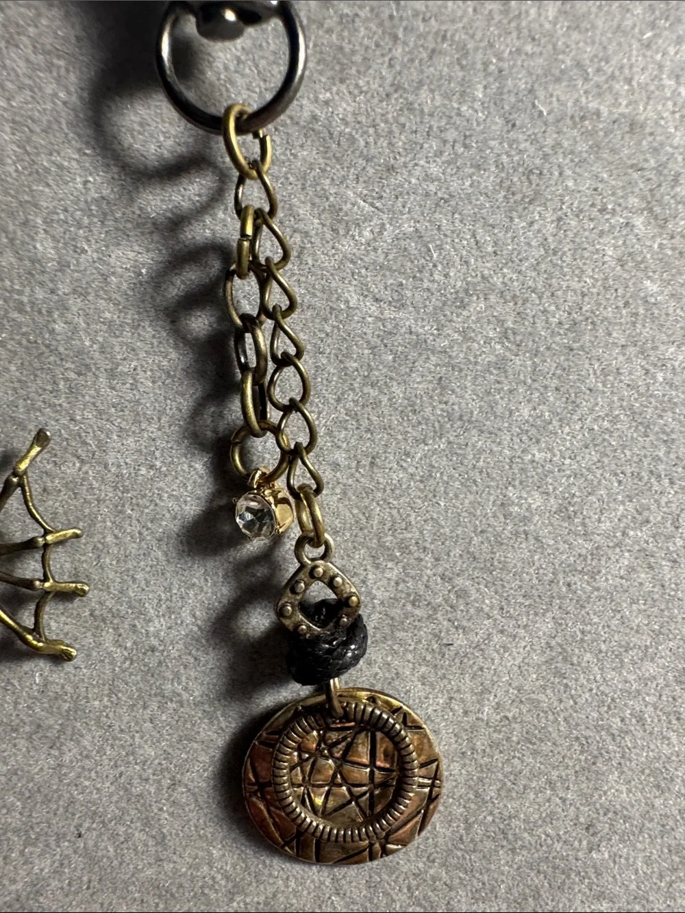 Hand Crafted Black and Gold Gothic Charm Key & Card Holder Pair